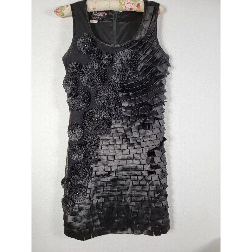 Stacy Adams Women's Ribbon Embellished Sleeveless Casual Mini Dress Black Size 6